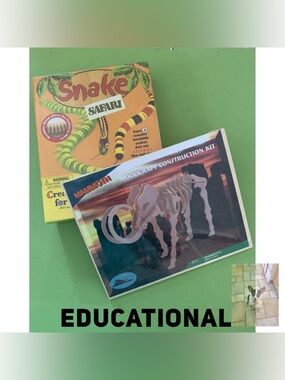 Lot of 2 Unopened Educational Toys, Mammoth Puzzle and Snake Paint Kit